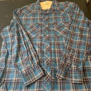 Outdoor Life Blue and White Plaid Casual Shirt